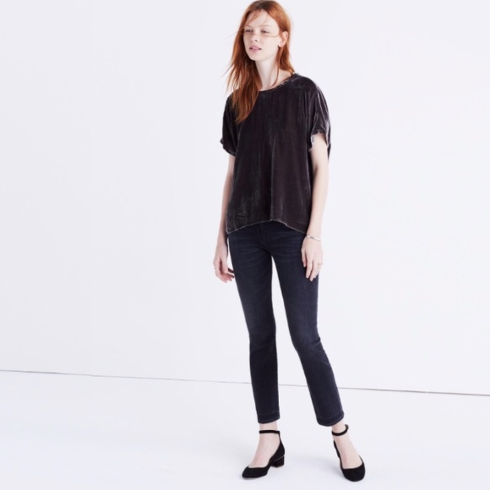 Madewell Tie-Back Smoky Topaz Velvet Tee - Picture 7 of 7